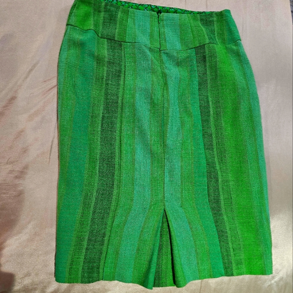 Eva Franco green twill pencil skirt